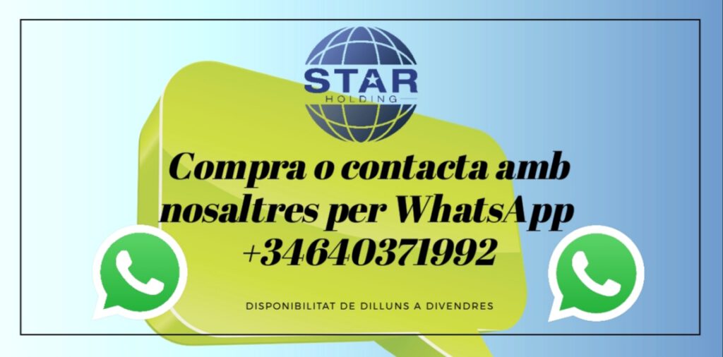 Contacte amb nosaltres per whatsapp