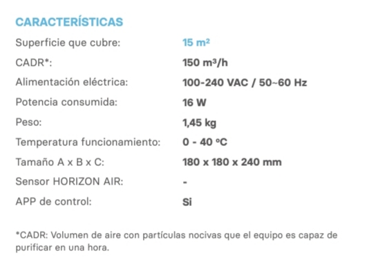 Característiques de Star Horizon, el nou purificador d'aire de Star Holding
